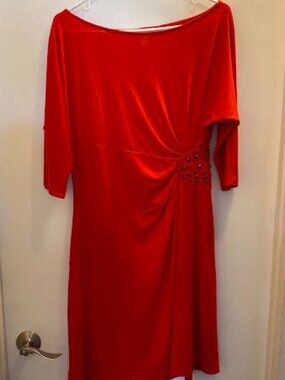 Elegant Red Dress with Embellishments